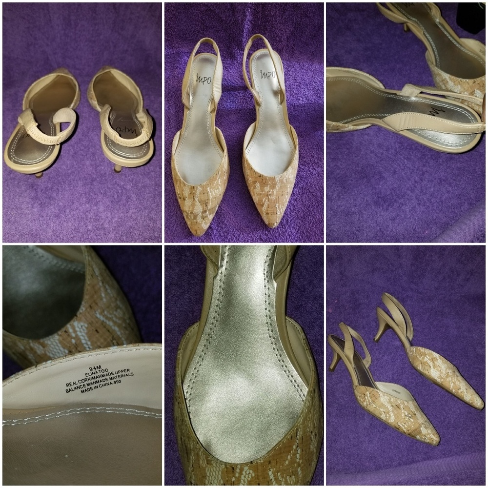 IMPO  REAL CORK SLINGBACK SHOES